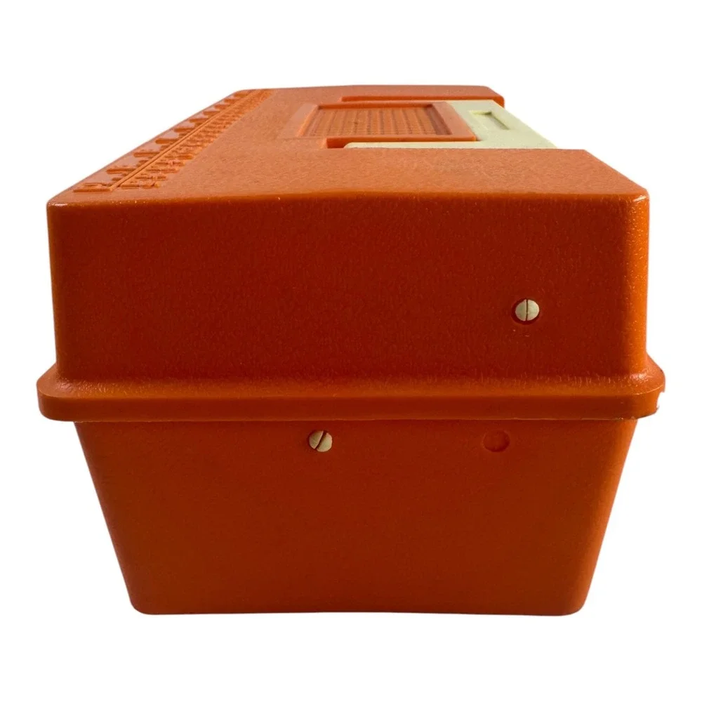 Vintage Snoopy Catchem Box Zebco Orange Fishing Tackle Box Peanuts 1988 USA